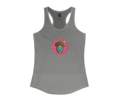 Camiseta de tirantes gris con diseño de bellota