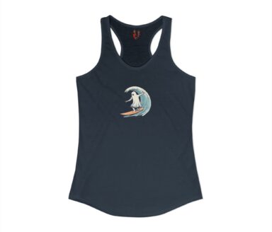 Navy Blue Tank Top with Surfing Design