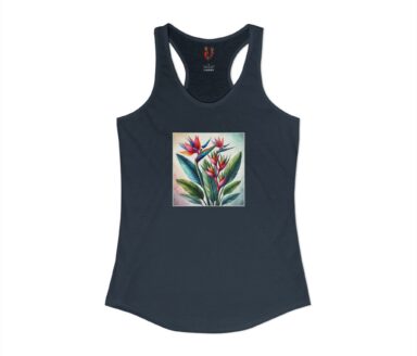 Débardeur bleu marine à motifs floraux