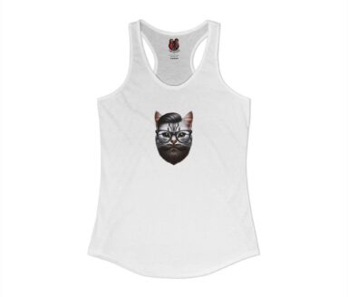 Débardeur blanc avec illustration de chat