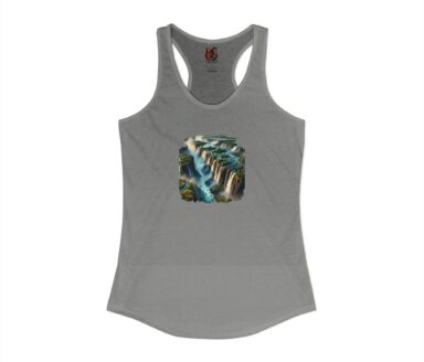 Gray Tank Top with Waterfall Graphic
