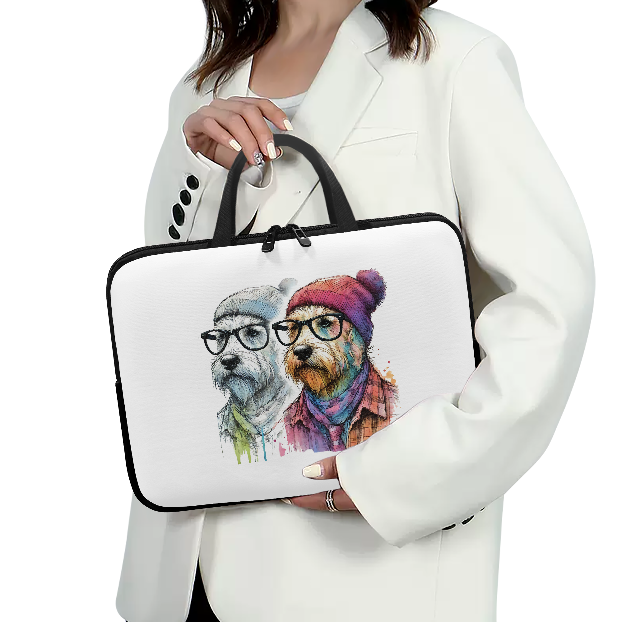 Computer sleeve Dog Boho laptop cover gift macbook lover accessory pc sleeve macbook cute – Image 4