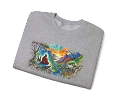 Buddha Zen colorful landscape meditation sweatshirt art