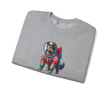 Space Dog Astronaut Graphic Sweatshirt — Colorful Dog in Space Suit
