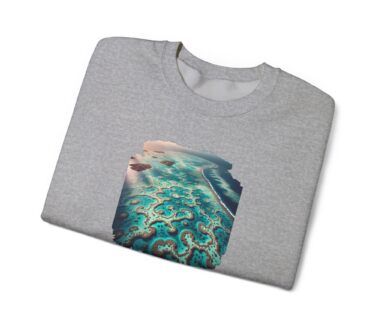 Coral Reef sweatshirt gray with colorful reef print Australia Ocean Nature