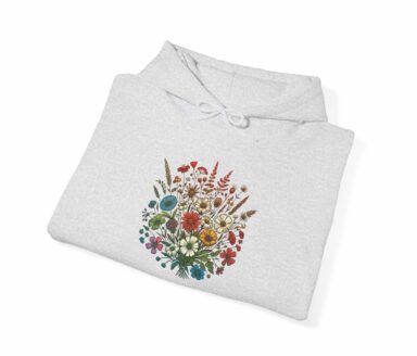 Flower Hoodie – Tropical Floral Print Sweatshirt on Gildan 18500
